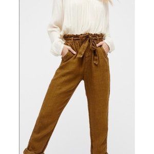 Paper Bag Waist Linen Pant 